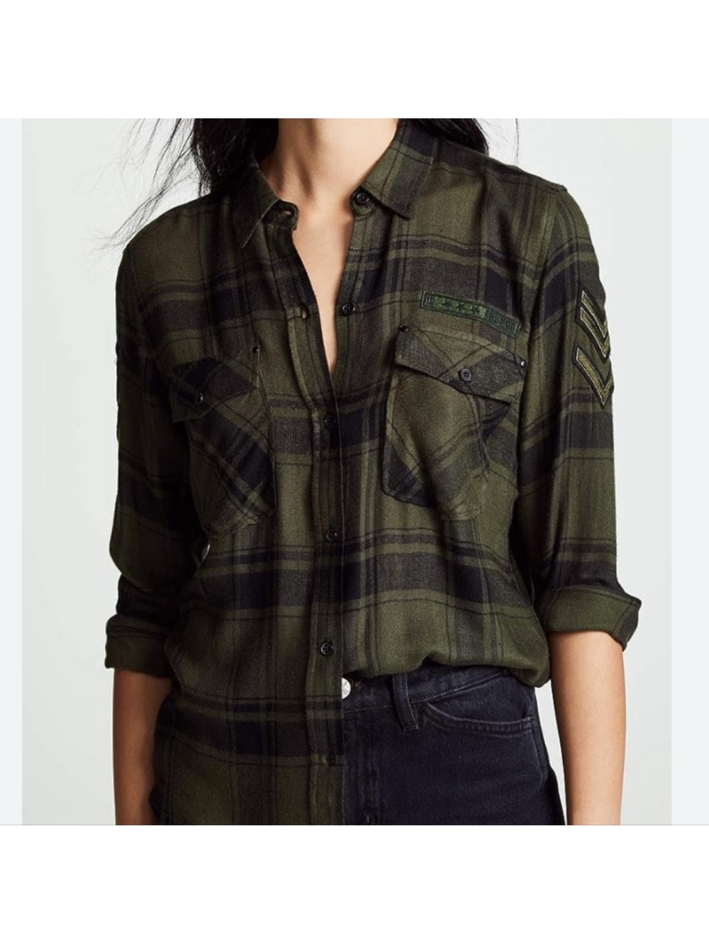 Rails Olive & Black Plaid Button-Down Shirt